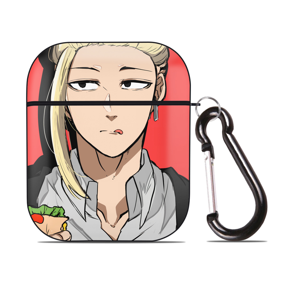 （画像用） 東京リベンジャーズ Tokyo Revengers AirPods 第2世代保護ケース ハードシェル ブラック 耐衝撃・防指紋・カラビナ付き