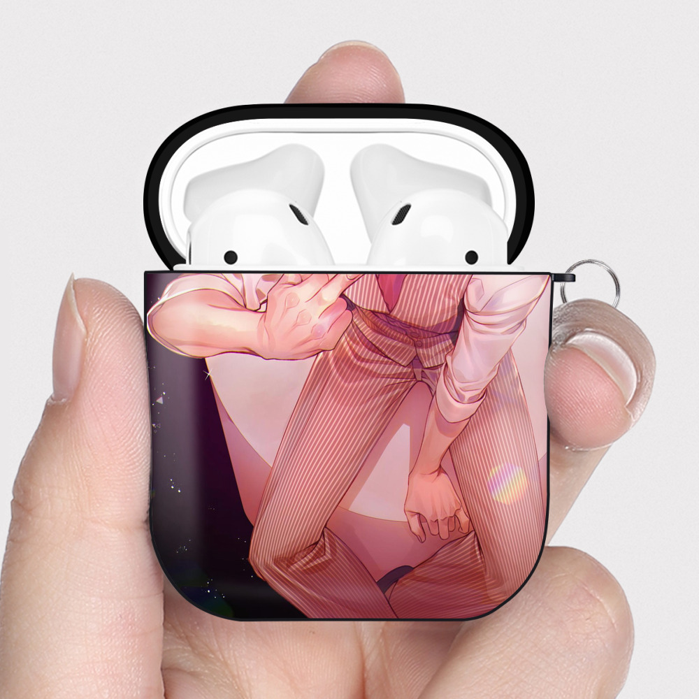 （画像用） 東京リベンジャーズ Tokyo Revengers AirPods 第2世代保護ケース ハードシェル ブラック 耐衝撃・防指紋・カラビナ付き