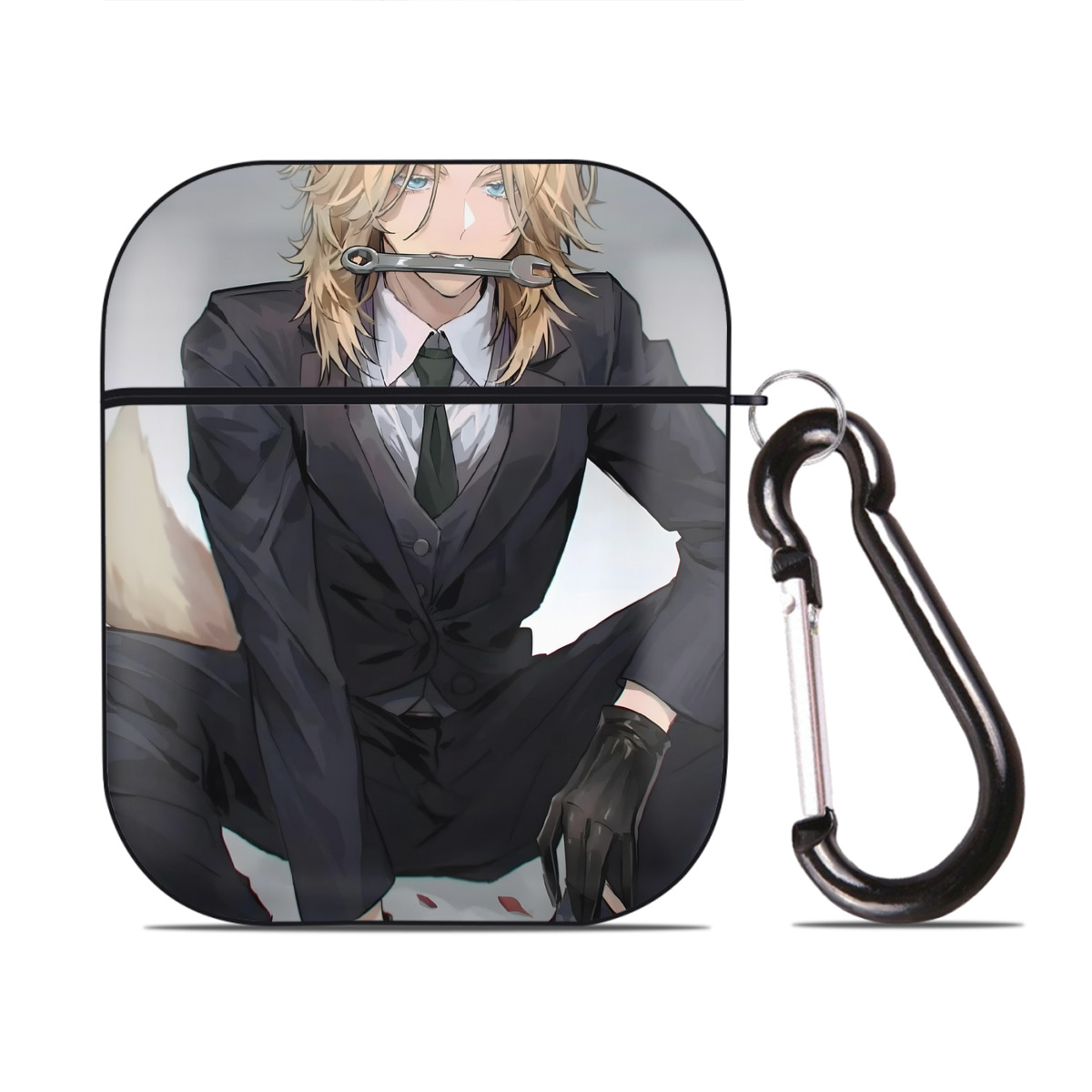 （画像用） 東京リベンジャーズ Tokyo Revengers AirPods 第2世代保護ケース ハードシェル ブラック 耐衝撃・防指紋・カラビナ付き