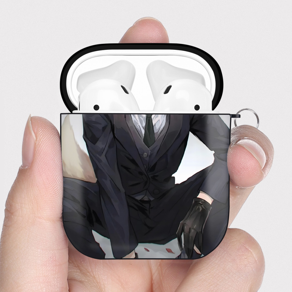 （画像用） 東京リベンジャーズ Tokyo Revengers AirPods 第2世代保護ケース ハードシェル ブラック 耐衝撃・防指紋・カラビナ付き