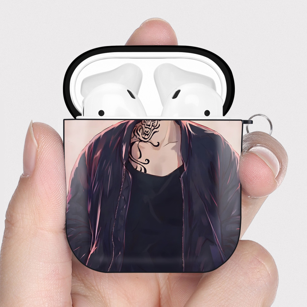 （画像用） 東京リベンジャーズ Tokyo Revengers AirPods 第2世代保護ケース ハードシェル ブラック 耐衝撃・防指紋・カラビナ付き