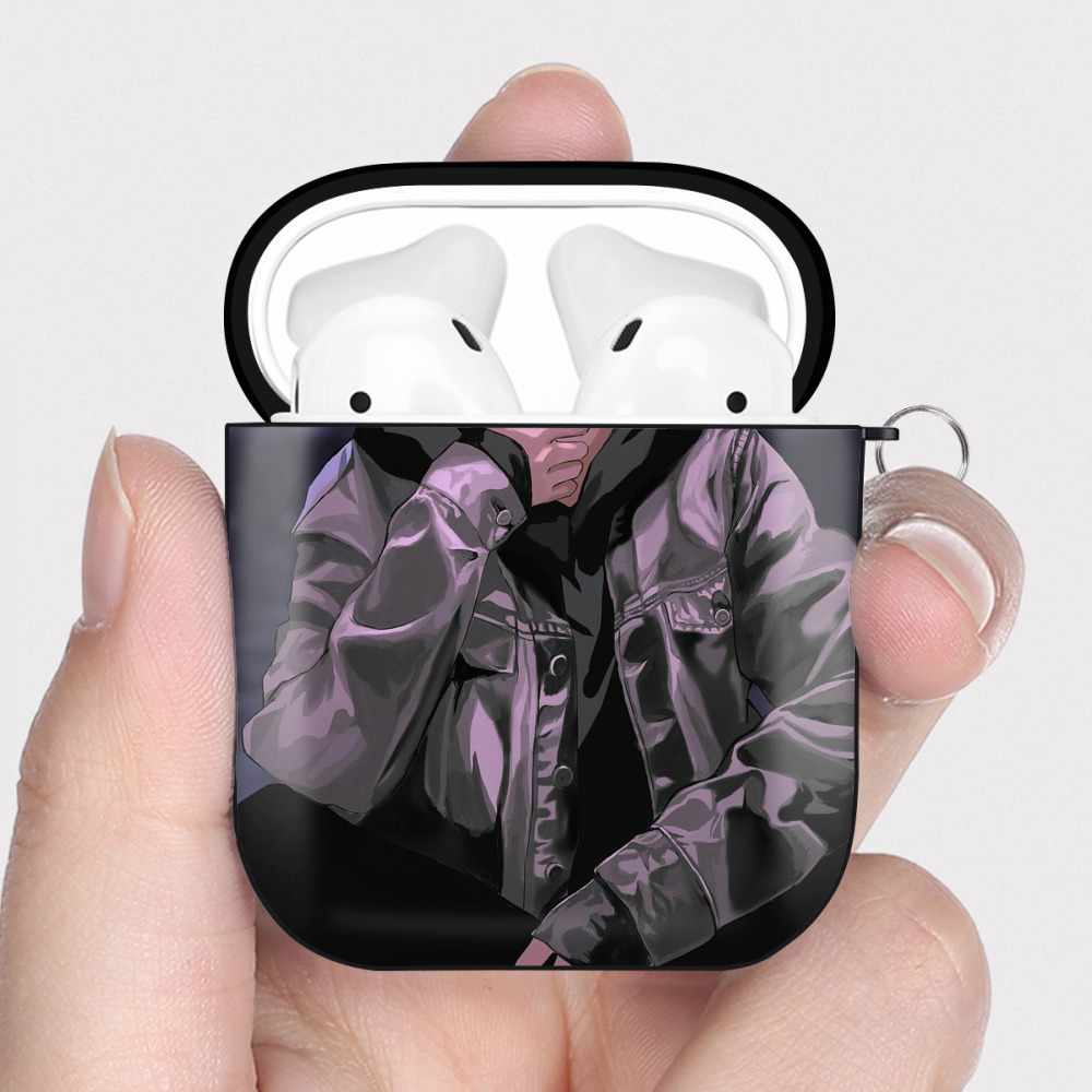 （画像用） 東京リベンジャーズ Tokyo Revengers AirPods 第2世代保護ケース ハードシェル ブラック 耐衝撃・防指紋・カラビナ付き