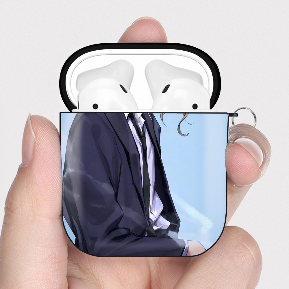 （画像用） 東京リベンジャーズ Tokyo Revengers AirPods 第2世代保護ケース ハードシェル ブラック 耐衝撃・防指紋・カラビナ付き