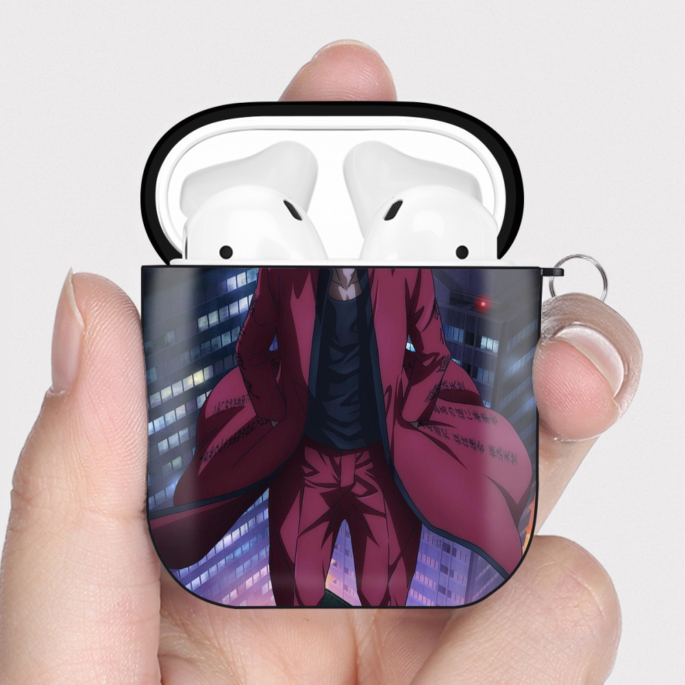 （画像用） 東京リベンジャーズ Tokyo Revengers AirPods 第2世代保護ケース ハードシェル ブラック 耐衝撃・防指紋・カラビナ付き