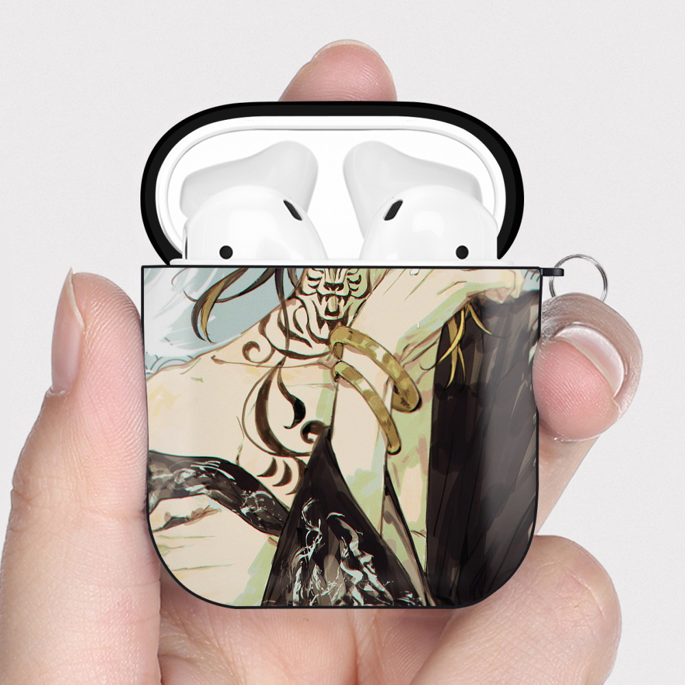 （画像用） 東京リベンジャーズ Tokyo Revengers AirPods 第2世代保護ケース ハードシェル ブラック 耐衝撃・防指紋・カラビナ付き