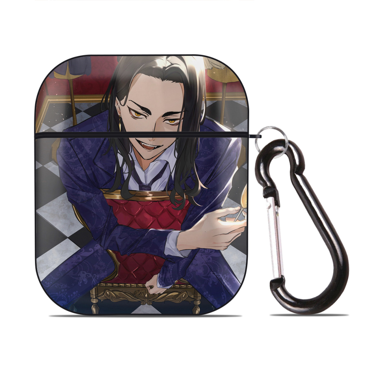 （画像用） 東京リベンジャーズ Tokyo Revengers AirPods 第2世代保護ケース ハードシェル ブラック 耐衝撃・防指紋・カラビナ付き