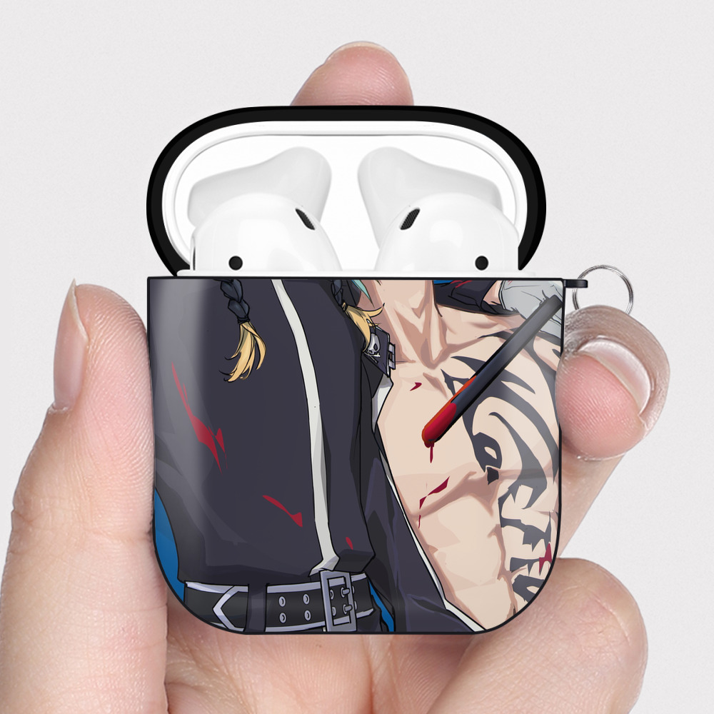 （画像用） 東京リベンジャーズ Tokyo Revengers AirPods 第2世代保護ケース ハードシェル ブラック 耐衝撃・防指紋・カラビナ付き