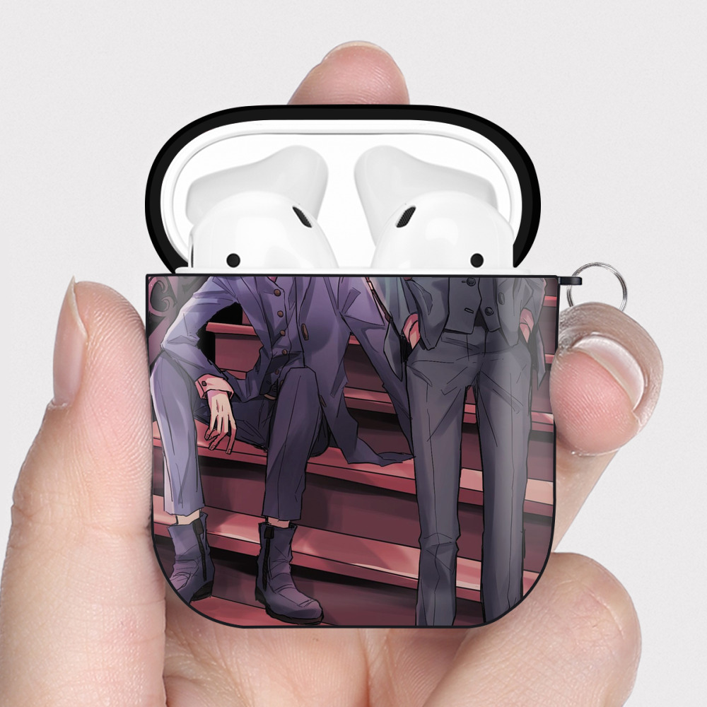 （画像用） 東京リベンジャーズ Tokyo Revengers AirPods 第2世代保護ケース ハードシェル ブラック 耐衝撃・防指紋・カラビナ付き