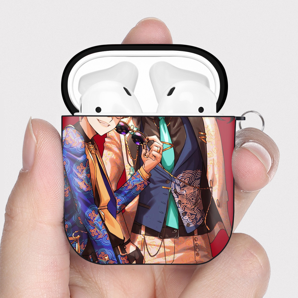 （画像用） 東京リベンジャーズ Tokyo Revengers AirPods 第2世代保護ケース ハードシェル ブラック 耐衝撃・防指紋・カラビナ付き