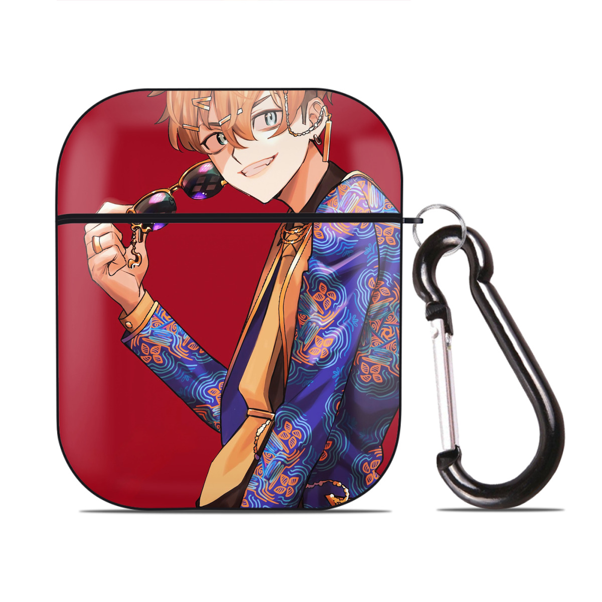 （画像用） 東京リベンジャーズ Tokyo Revengers AirPods 第2世代保護ケース ハードシェル ブラック 耐衝撃・防指紋・カラビナ付き