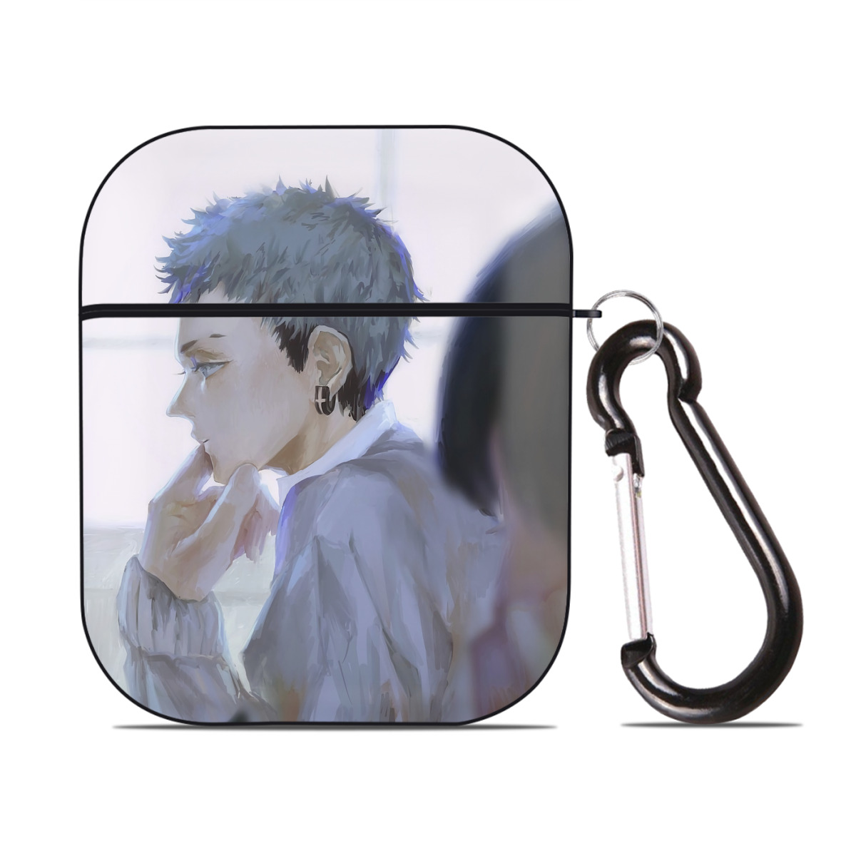 （画像用） 東京リベンジャーズ Tokyo Revengers AirPods 第2世代保護ケース ハードシェル ブラック 耐衝撃・防指紋・カラビナ付き