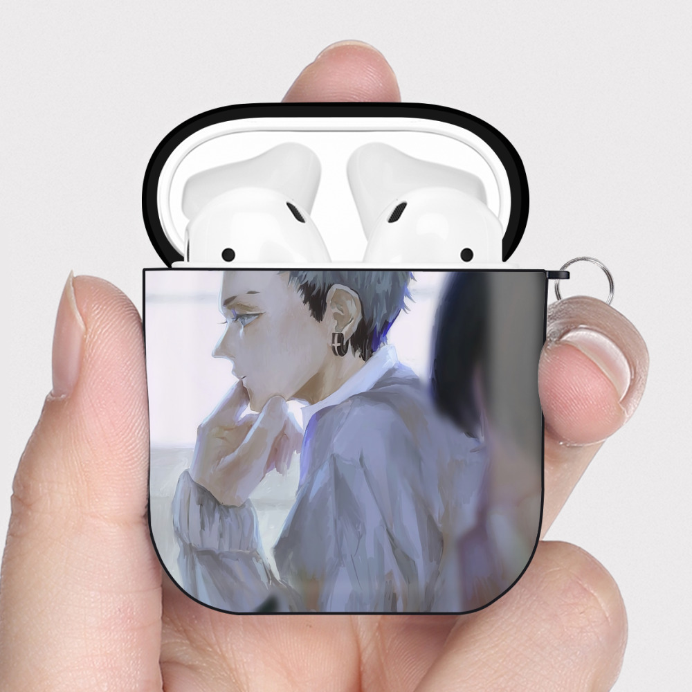 （画像用） 東京リベンジャーズ Tokyo Revengers AirPods 第2世代保護ケース ハードシェル ブラック 耐衝撃・防指紋・カラビナ付き