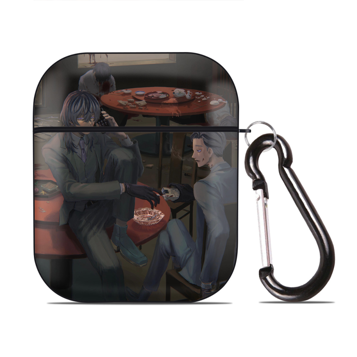 （画像用） 東京リベンジャーズ Tokyo Revengers AirPods 第2世代保護ケース ハードシェル ブラック 耐衝撃・防指紋・カラビナ付き