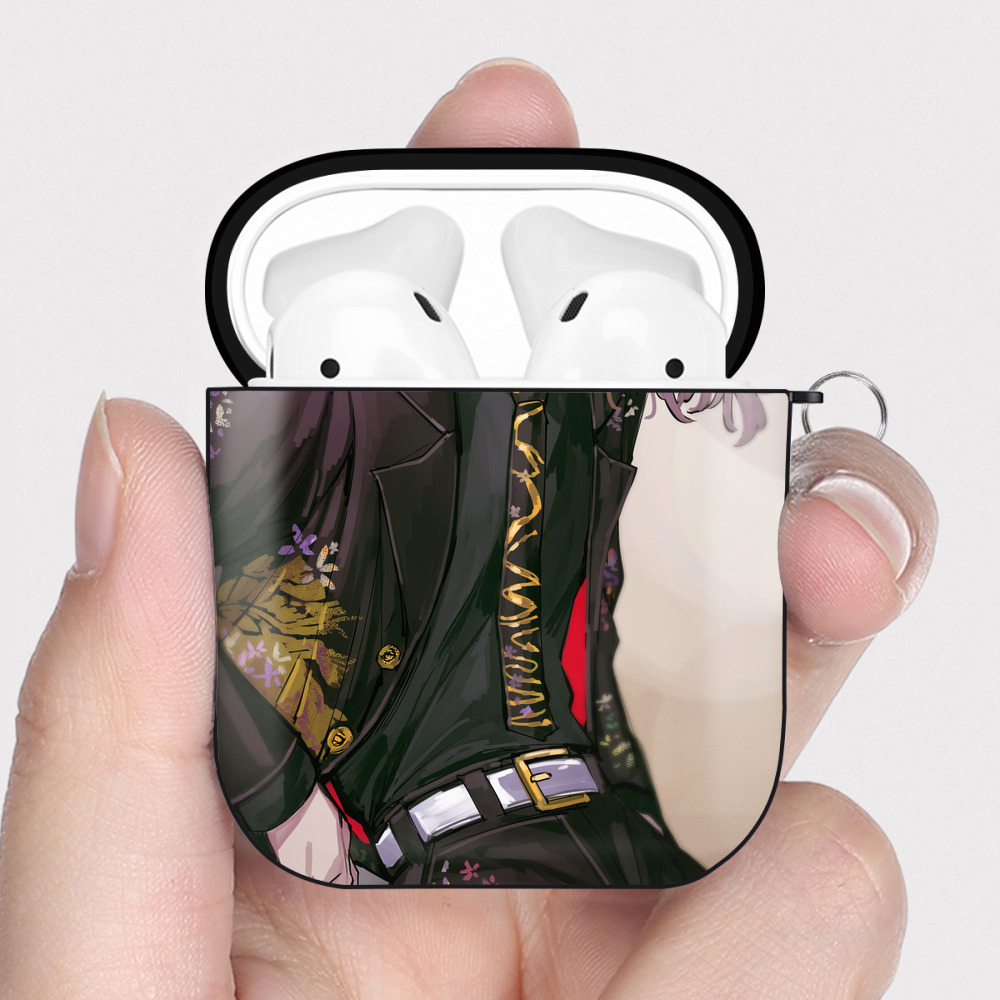 （画像用） 東京リベンジャーズ Tokyo Revengers AirPods 第2世代保護ケース ハードシェル ブラック 耐衝撃・防指紋・カラビナ付き