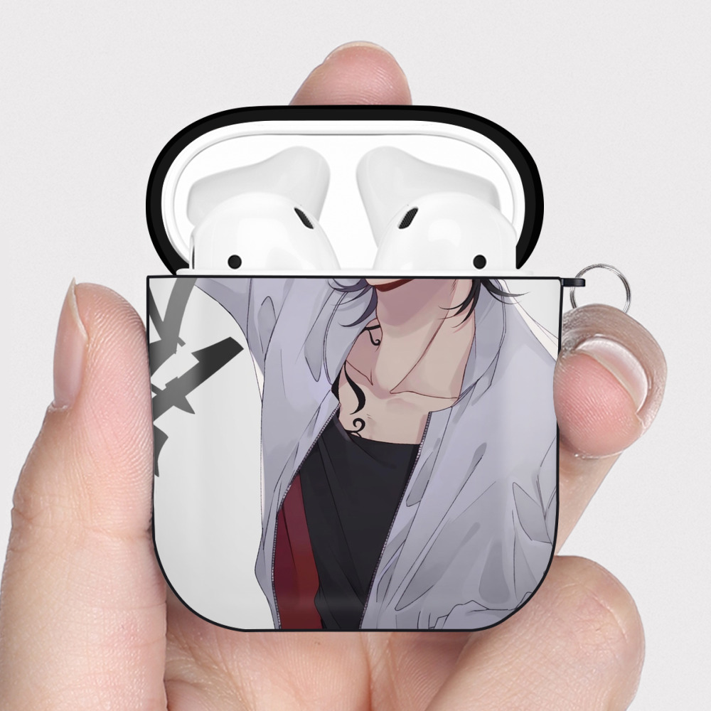 （画像用） 東京リベンジャーズ Tokyo Revengers AirPods 第2世代保護ケース ハードシェル ブラック 耐衝撃・防指紋・カラビナ付き