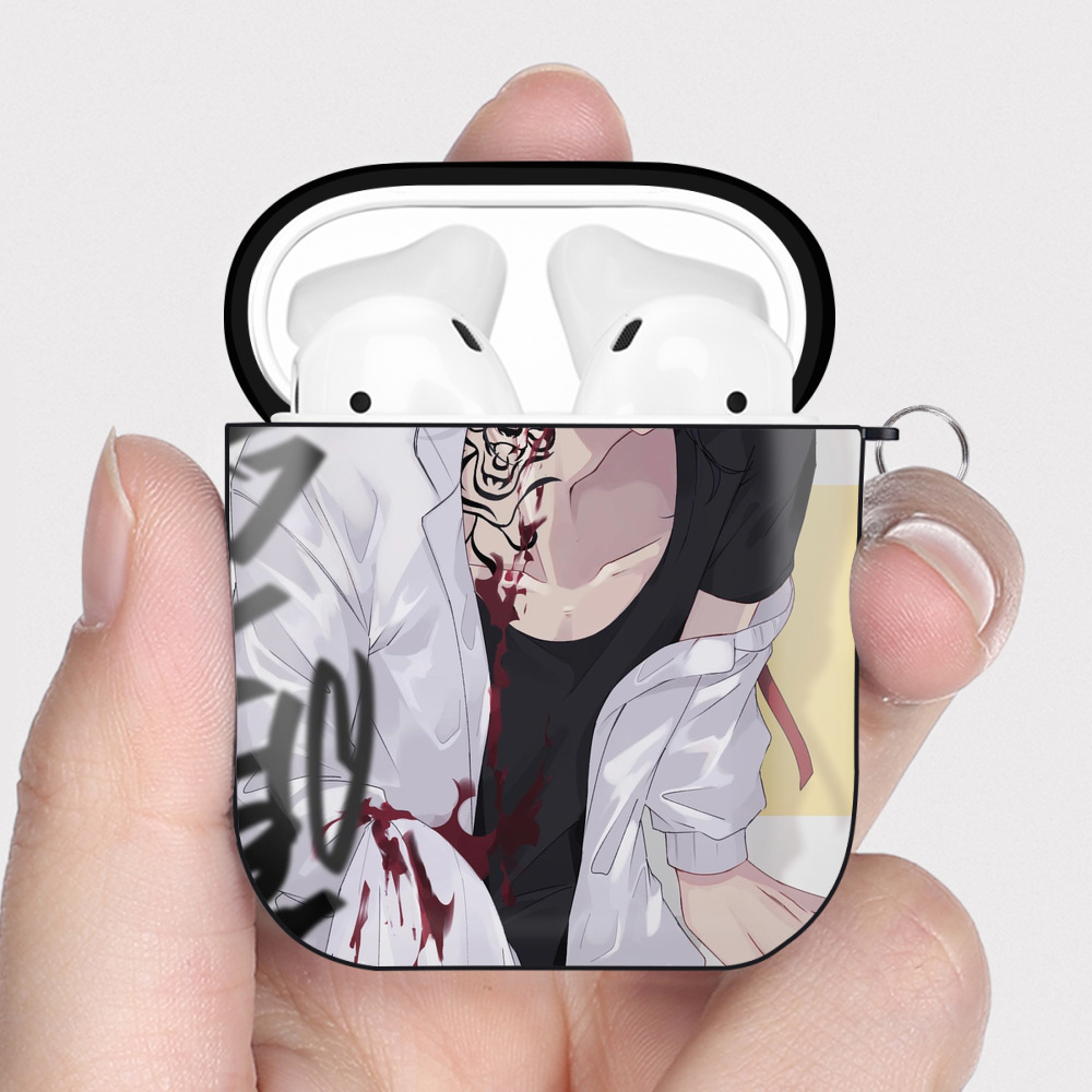 （画像用） 東京リベンジャーズ Tokyo Revengers AirPods 第2世代保護ケース ハードシェル ブラック 耐衝撃・防指紋・カラビナ付き