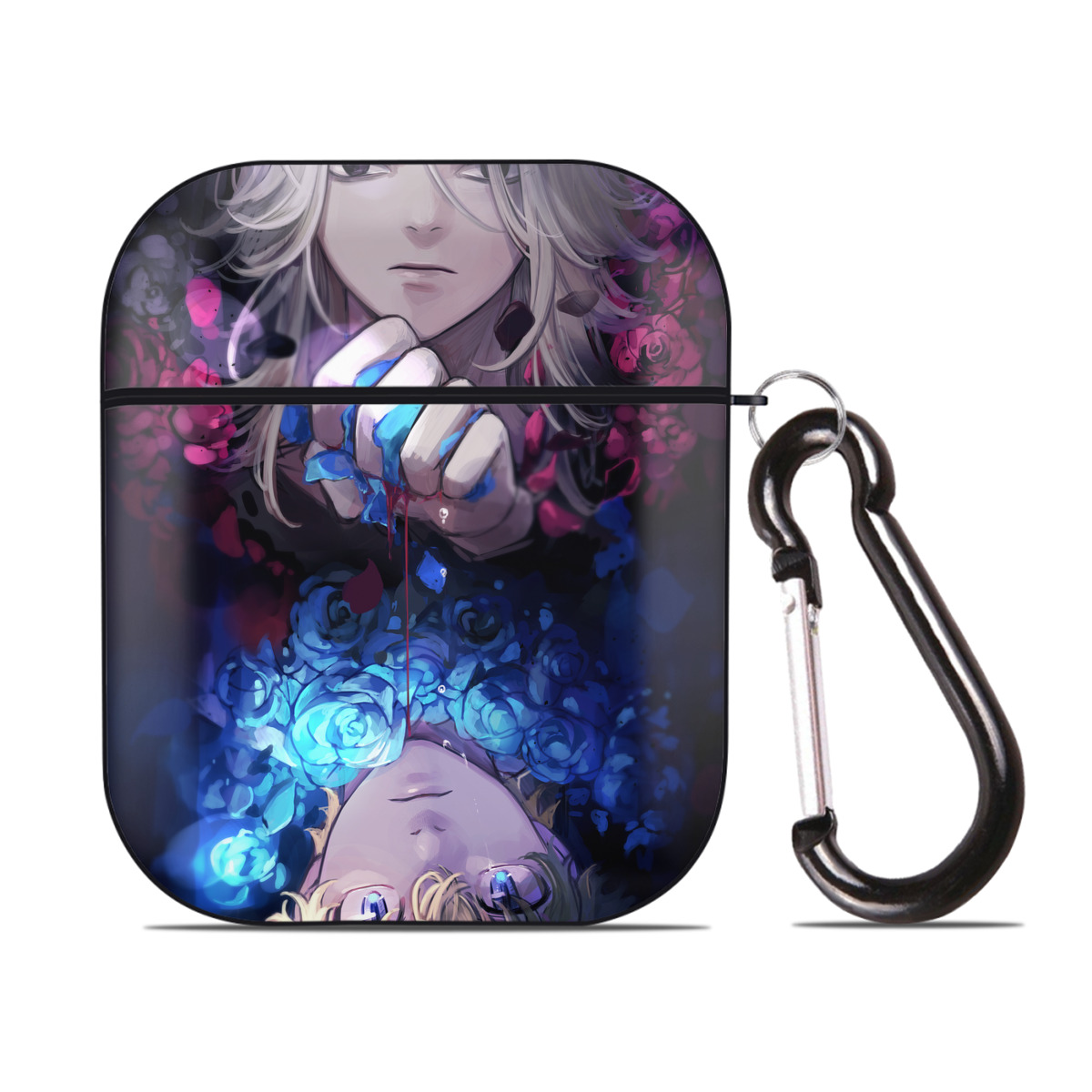 （画像用） 東京リベンジャーズ Tokyo Revengers AirPods 第2世代保護ケース ハードシェル ブラック 耐衝撃・防指紋・カラビナ付き