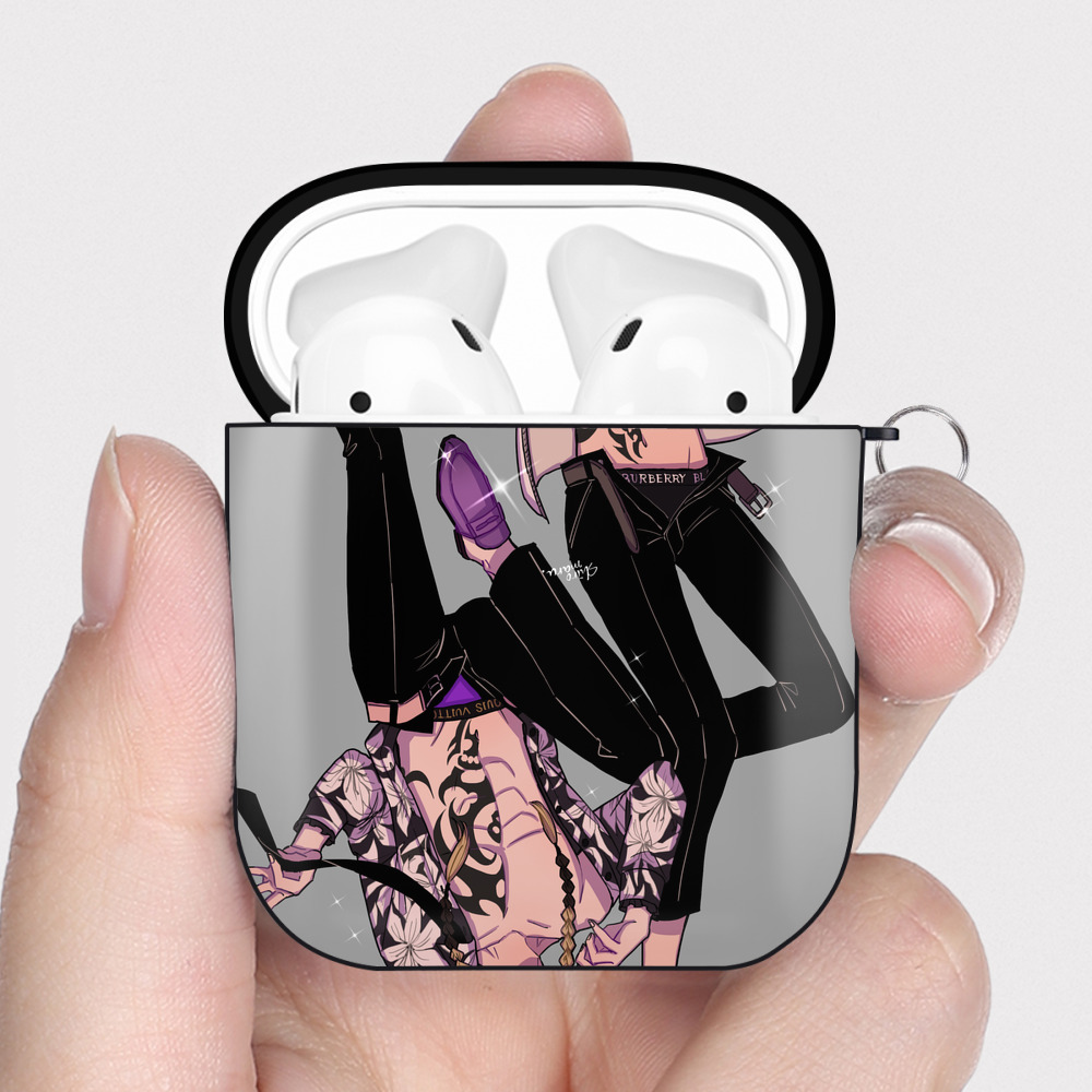 （画像用） 東京リベンジャーズ Tokyo Revengers AirPods 第2世代保護ケース ハードシェル ブラック 耐衝撃・防指紋・カラビナ付き