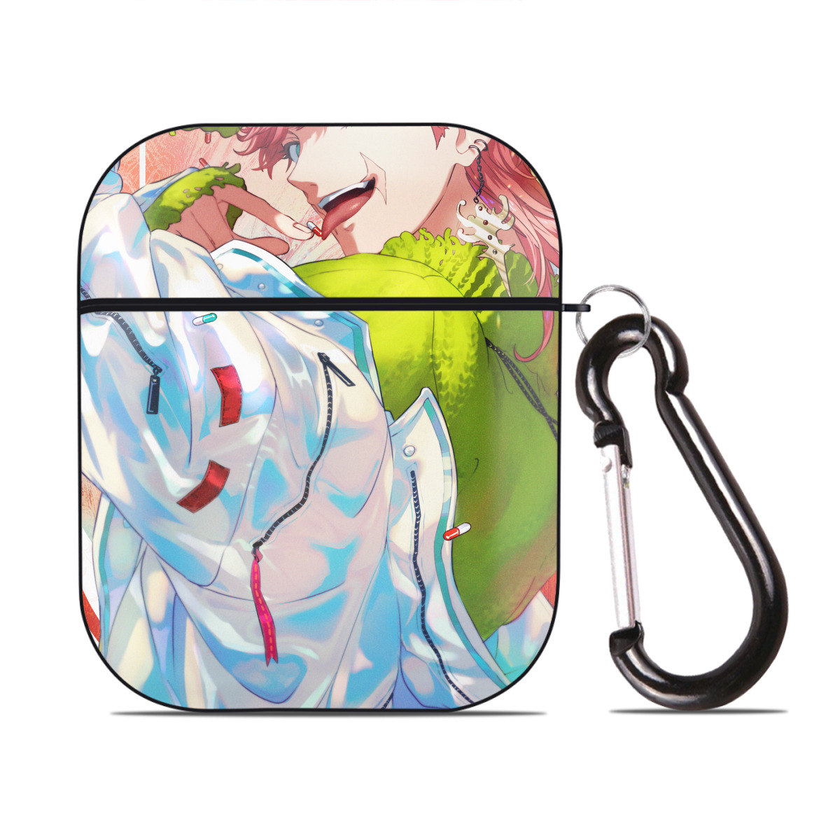 （画像用） 東京リベンジャーズ Tokyo Revengers AirPods 第2世代保護ケース ハードシェル ブラック 耐衝撃・防指紋・カラビナ付き