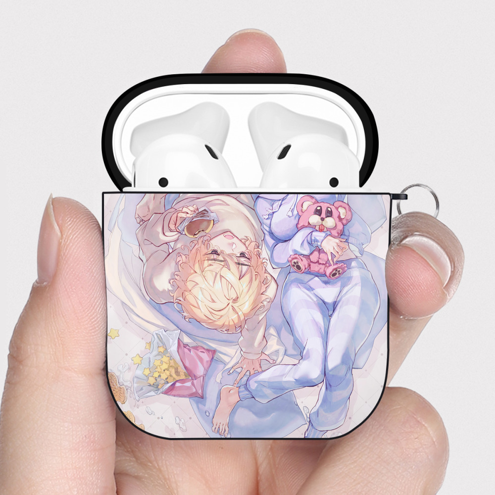 （画像用） 東京リベンジャーズ Tokyo Revengers AirPods 第2世代保護ケース ハードシェル ブラック 耐衝撃・防指紋・カラビナ付き