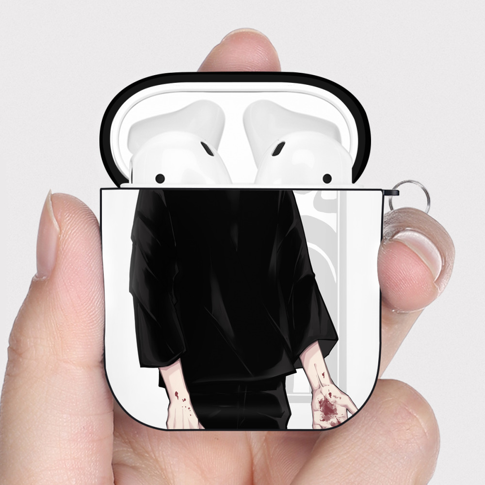 （画像用） 東京リベンジャーズ Tokyo Revengers AirPods 第2世代保護ケース ハードシェル ブラック 耐衝撃・防指紋・カラビナ付き
