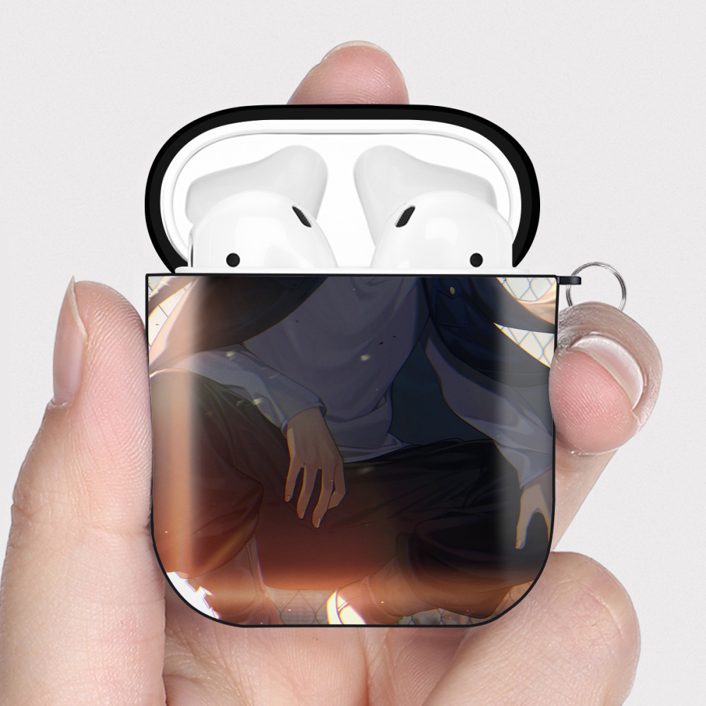 （画像用） 東京リベンジャーズ Tokyo Revengers AirPods 第2世代保護ケース ハードシェル ブラック 耐衝撃・防指紋・カラビナ付き