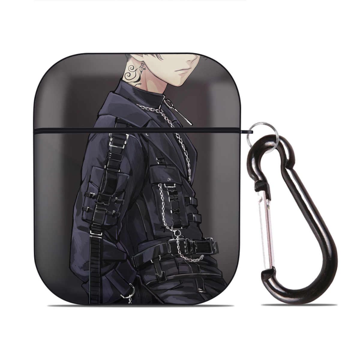 （画像用） 東京リベンジャーズ Tokyo Revengers AirPods 第2世代保護ケース ハードシェル ブラック 耐衝撃・防指紋・カラビナ付き