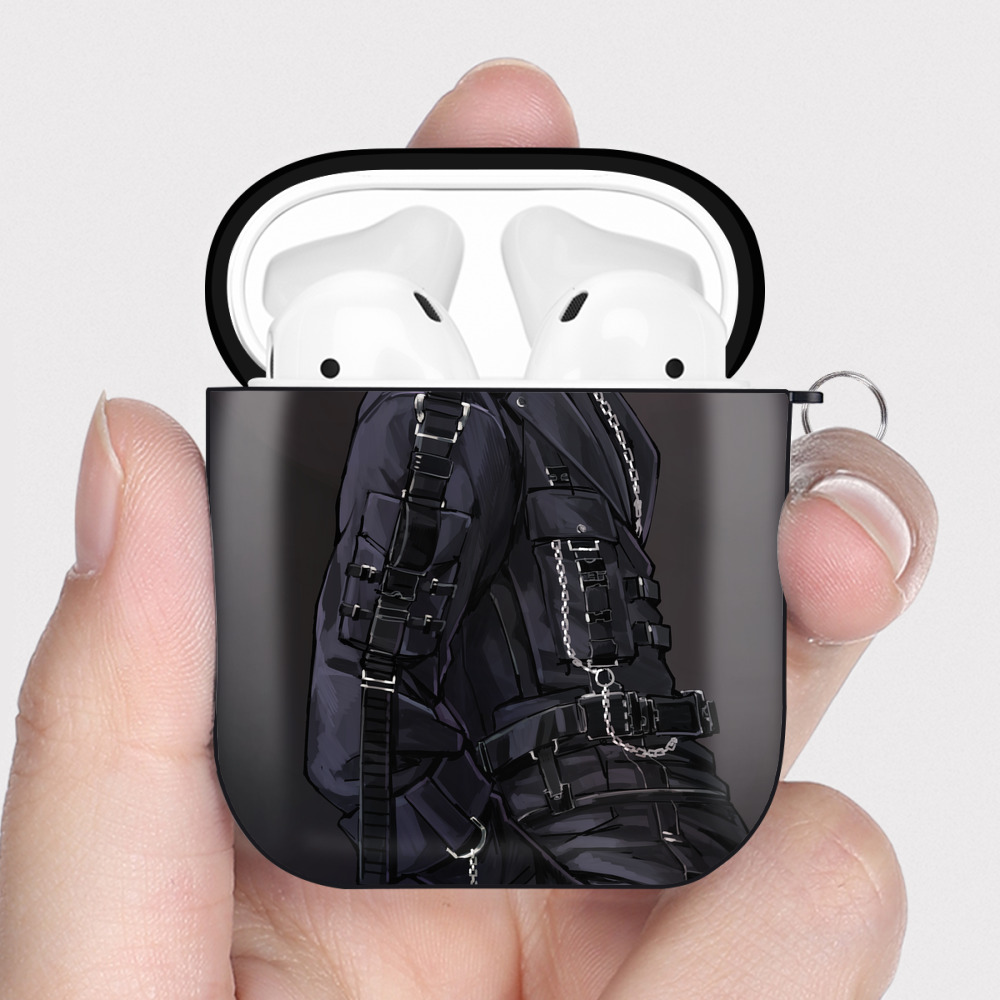 （画像用） 東京リベンジャーズ Tokyo Revengers AirPods 第2世代保護ケース ハードシェル ブラック 耐衝撃・防指紋・カラビナ付き