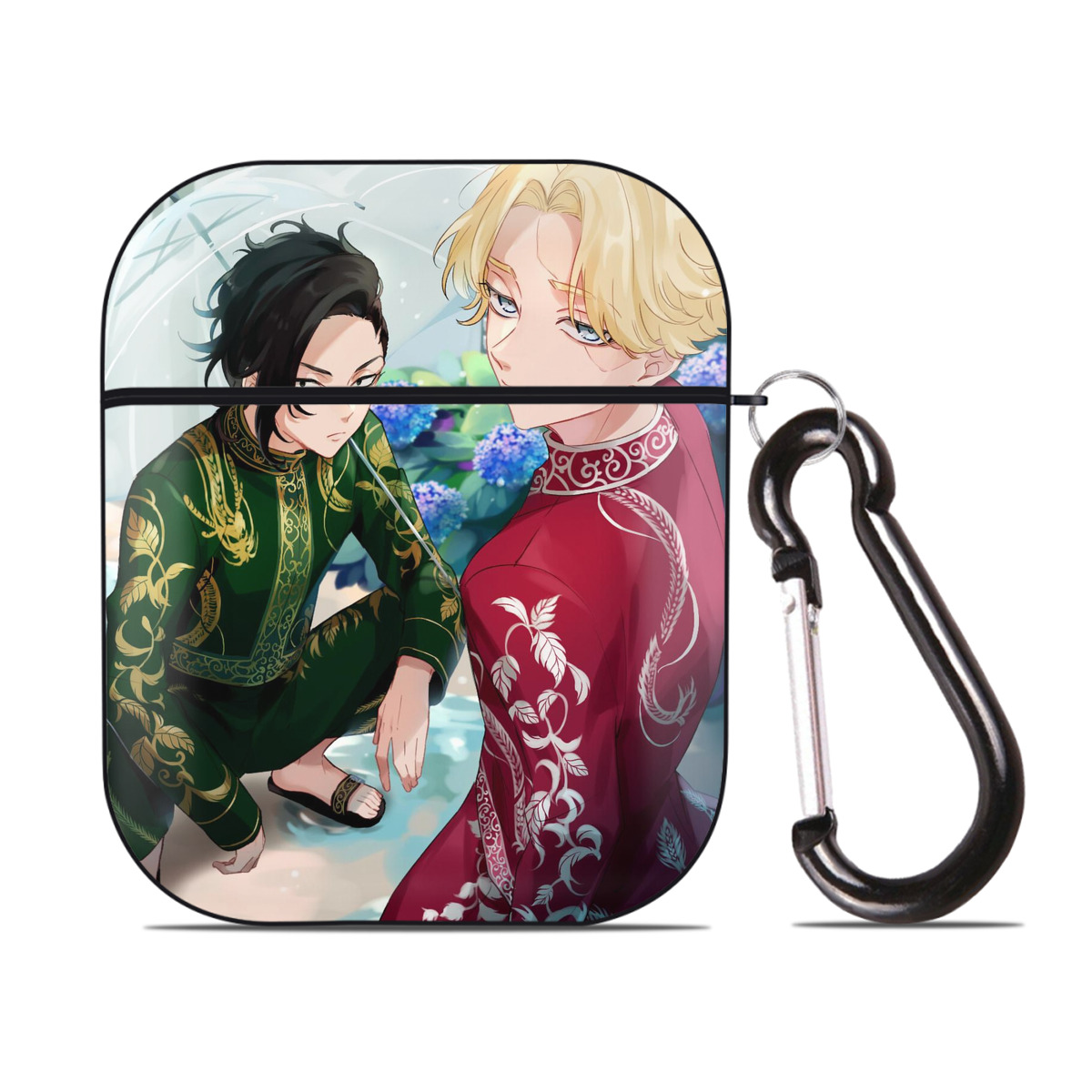 （画像用） 東京リベンジャーズ Tokyo Revengers AirPods 第2世代保護ケース ハードシェル ブラック 耐衝撃・防指紋・カラビナ付き