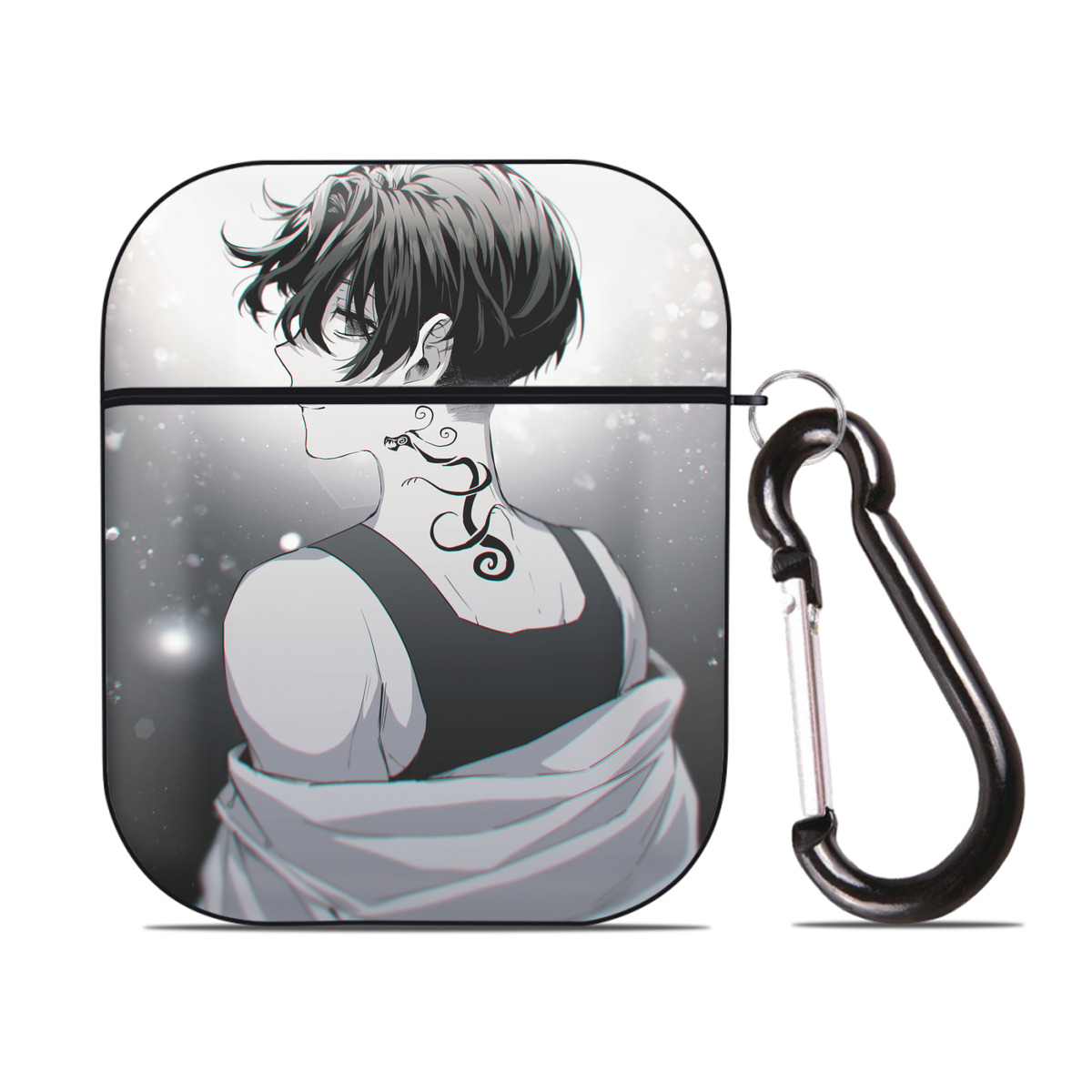 （画像用） 東京リベンジャーズ Tokyo Revengers AirPods 第2世代保護ケース ハードシェル ブラック 耐衝撃・防指紋・カラビナ付き