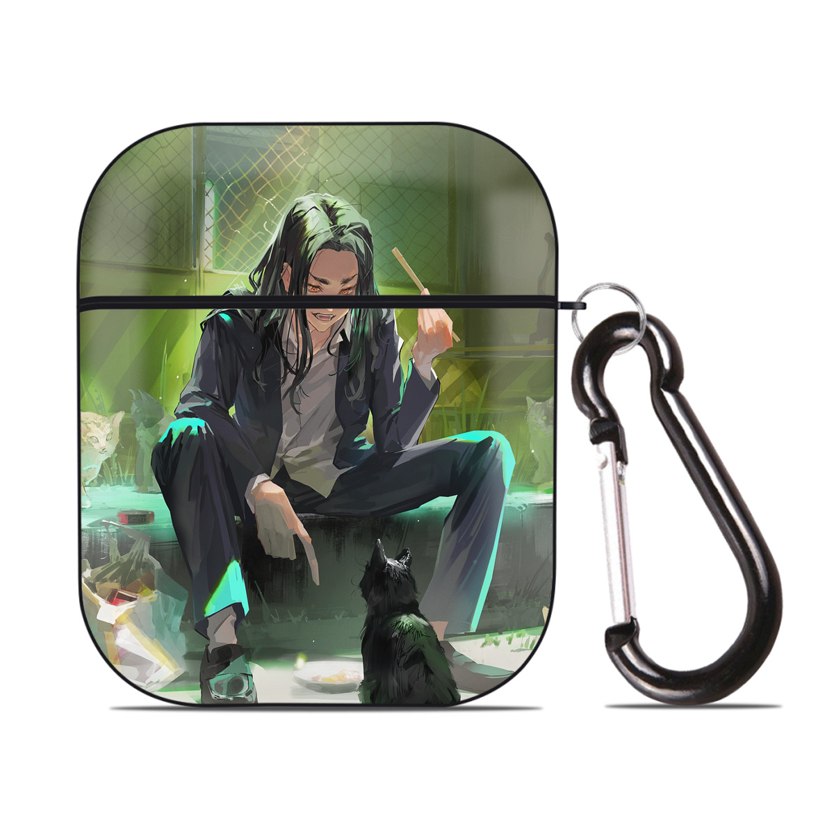 （画像用） 東京リベンジャーズ Tokyo Revengers AirPods 第2世代保護ケース ハードシェル ブラック 耐衝撃・防指紋・カラビナ付き