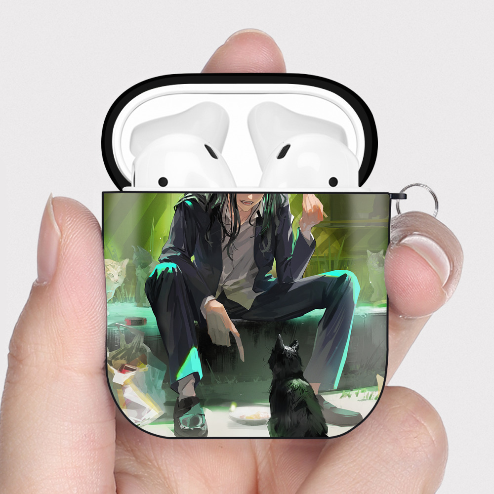 （画像用） 東京リベンジャーズ Tokyo Revengers AirPods 第2世代保護ケース ハードシェル ブラック 耐衝撃・防指紋・カラビナ付き