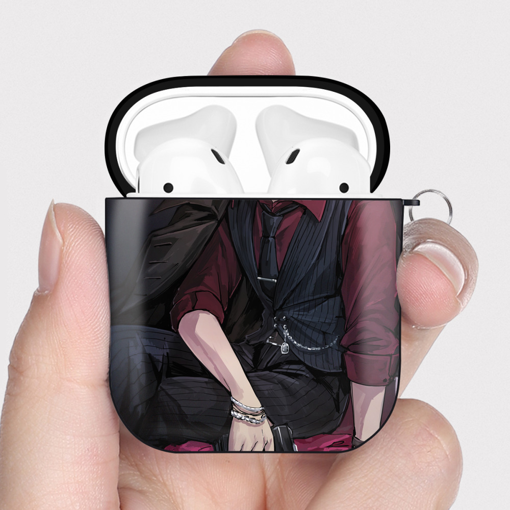 （画像用） 東京リベンジャーズ Tokyo Revengers AirPods 第2世代保護ケース ハードシェル ブラック 耐衝撃・防指紋・カラビナ付き