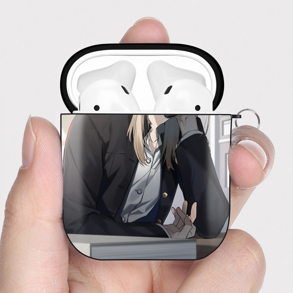 （画像用） 東京リベンジャーズ Tokyo Revengers AirPods 第2世代保護ケース ハードシェル ブラック 耐衝撃・防指紋・カラビナ付き