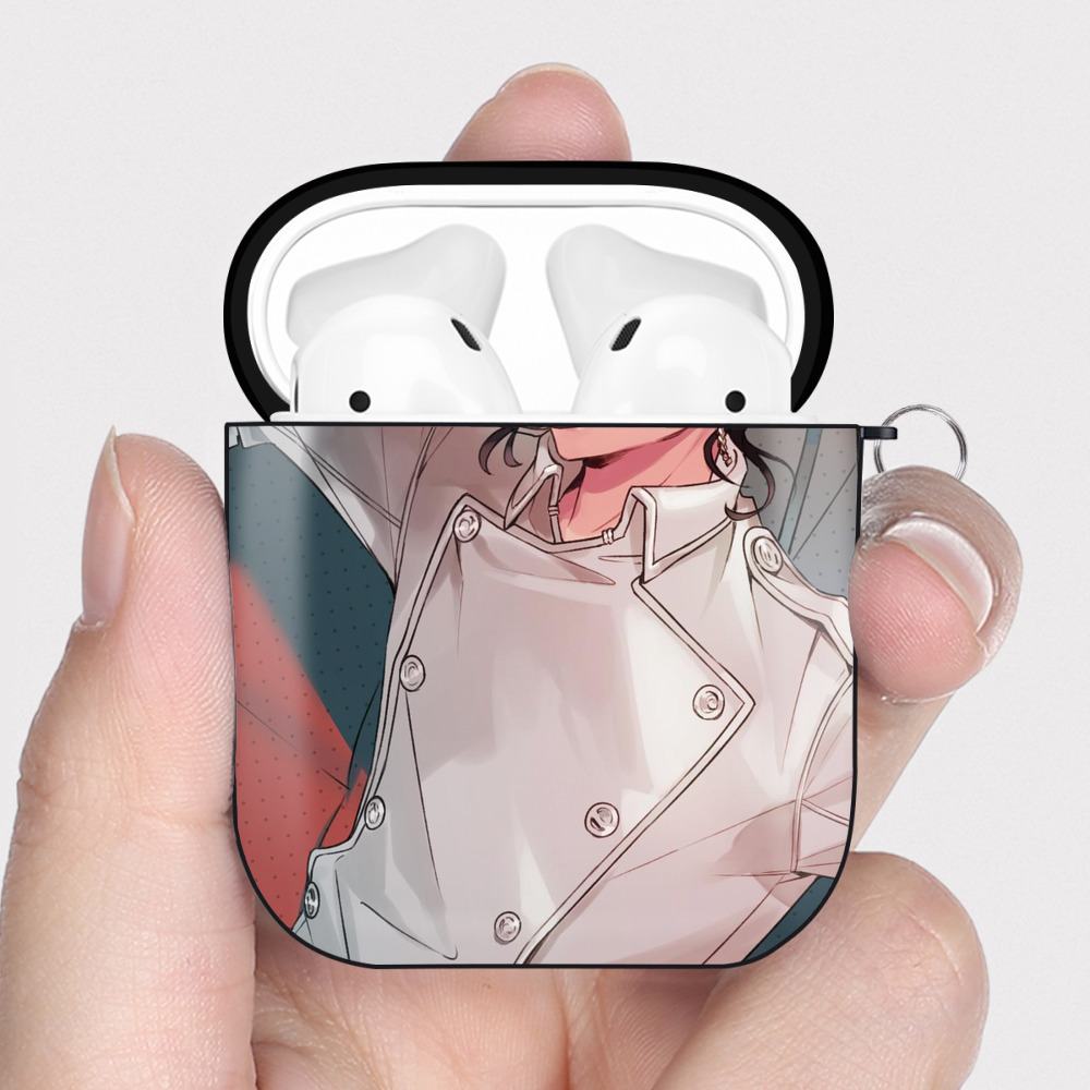 （画像用） 東京リベンジャーズ Tokyo Revengers AirPods 第2世代保護ケース ハードシェル ブラック 耐衝撃・防指紋・カラビナ付き
