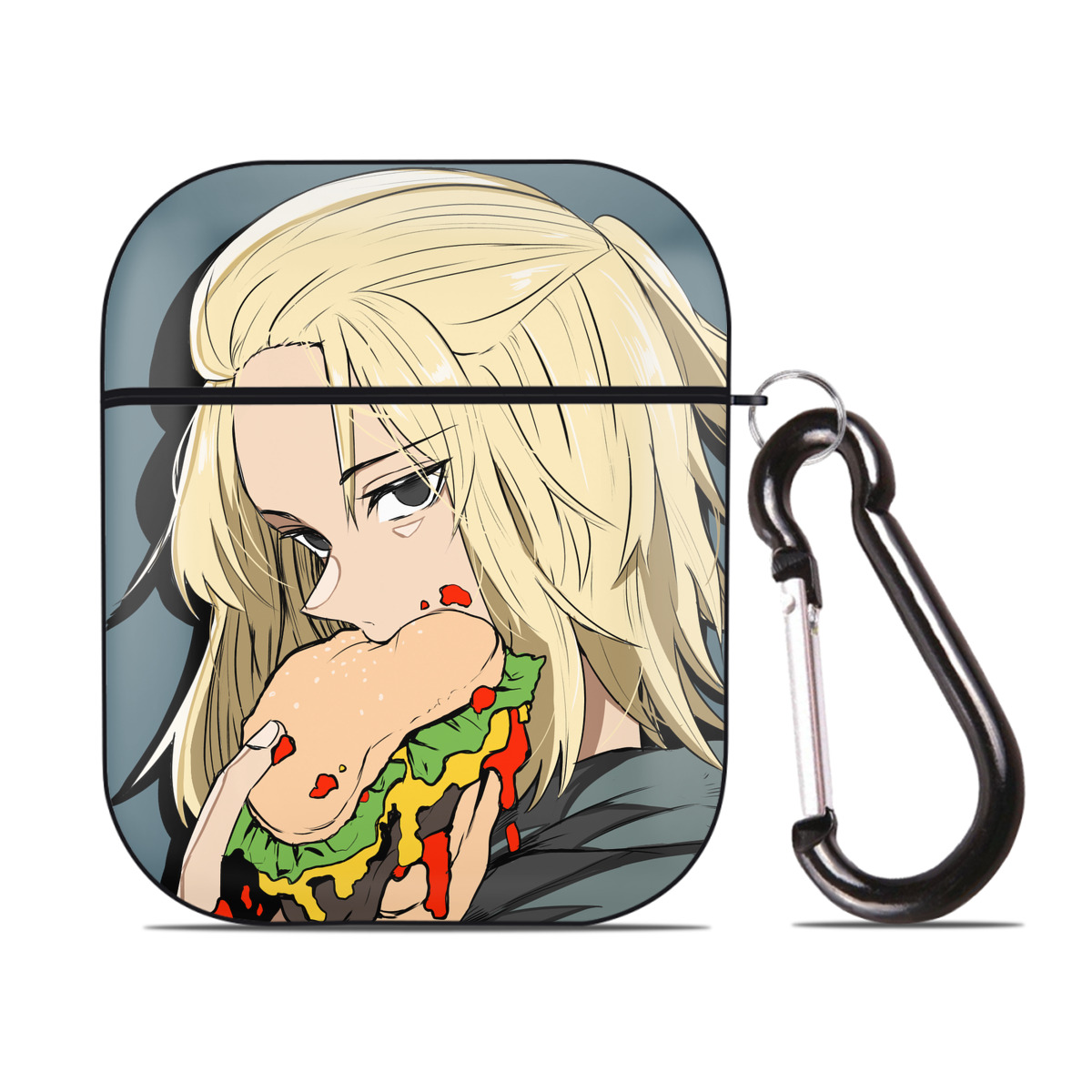（画像用） 東京リベンジャーズ Tokyo Revengers AirPods 第2世代保護ケース ハードシェル ブラック 耐衝撃・防指紋・カラビナ付き