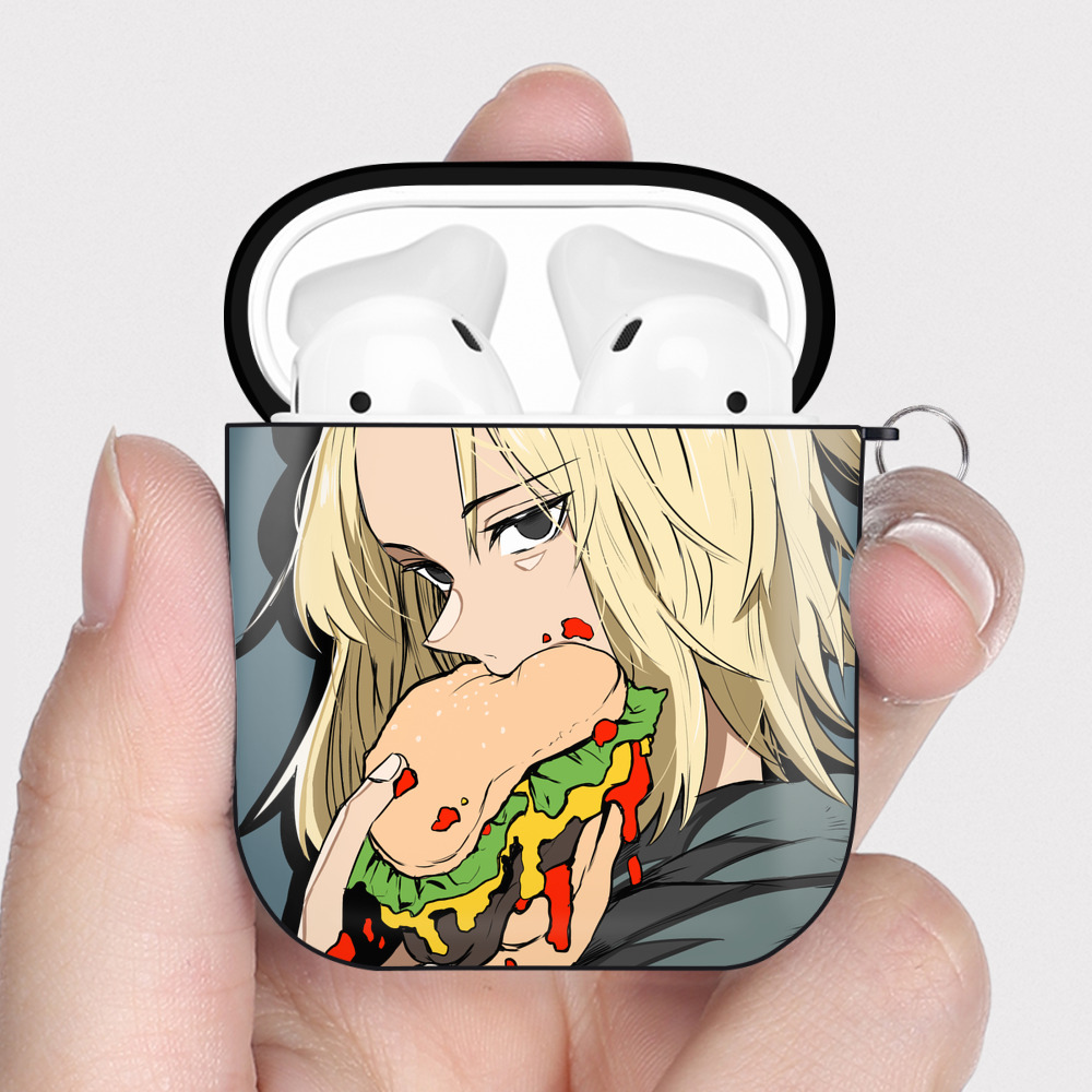 （画像用） 東京リベンジャーズ Tokyo Revengers AirPods 第2世代保護ケース ハードシェル ブラック 耐衝撃・防指紋・カラビナ付き