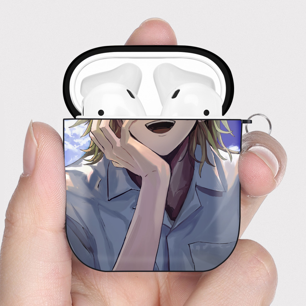 （画像用） 東京リベンジャーズ Tokyo Revengers AirPods 第2世代保護ケース ハードシェル ブラック 耐衝撃・防指紋・カラビナ付き
