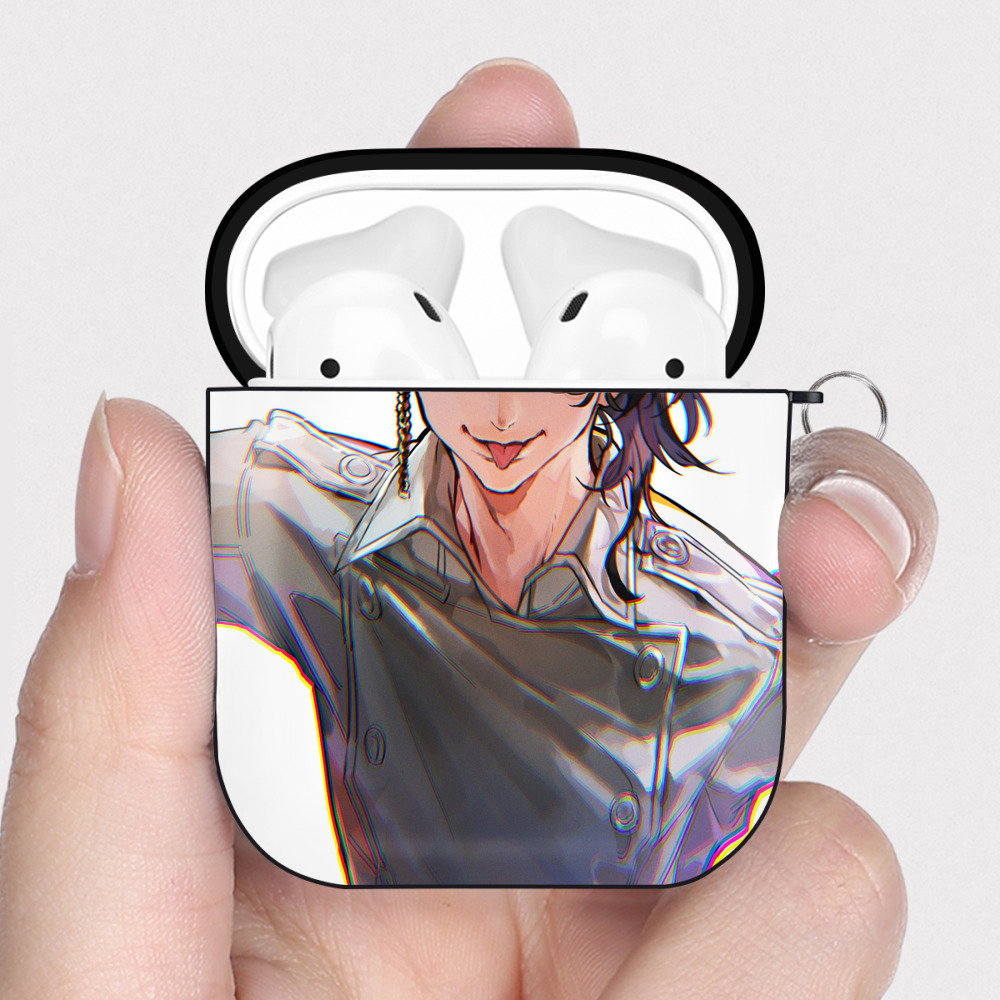 （画像用） 東京リベンジャーズ Tokyo Revengers AirPods 第2世代保護ケース ハードシェル ブラック 耐衝撃・防指紋・カラビナ付き
