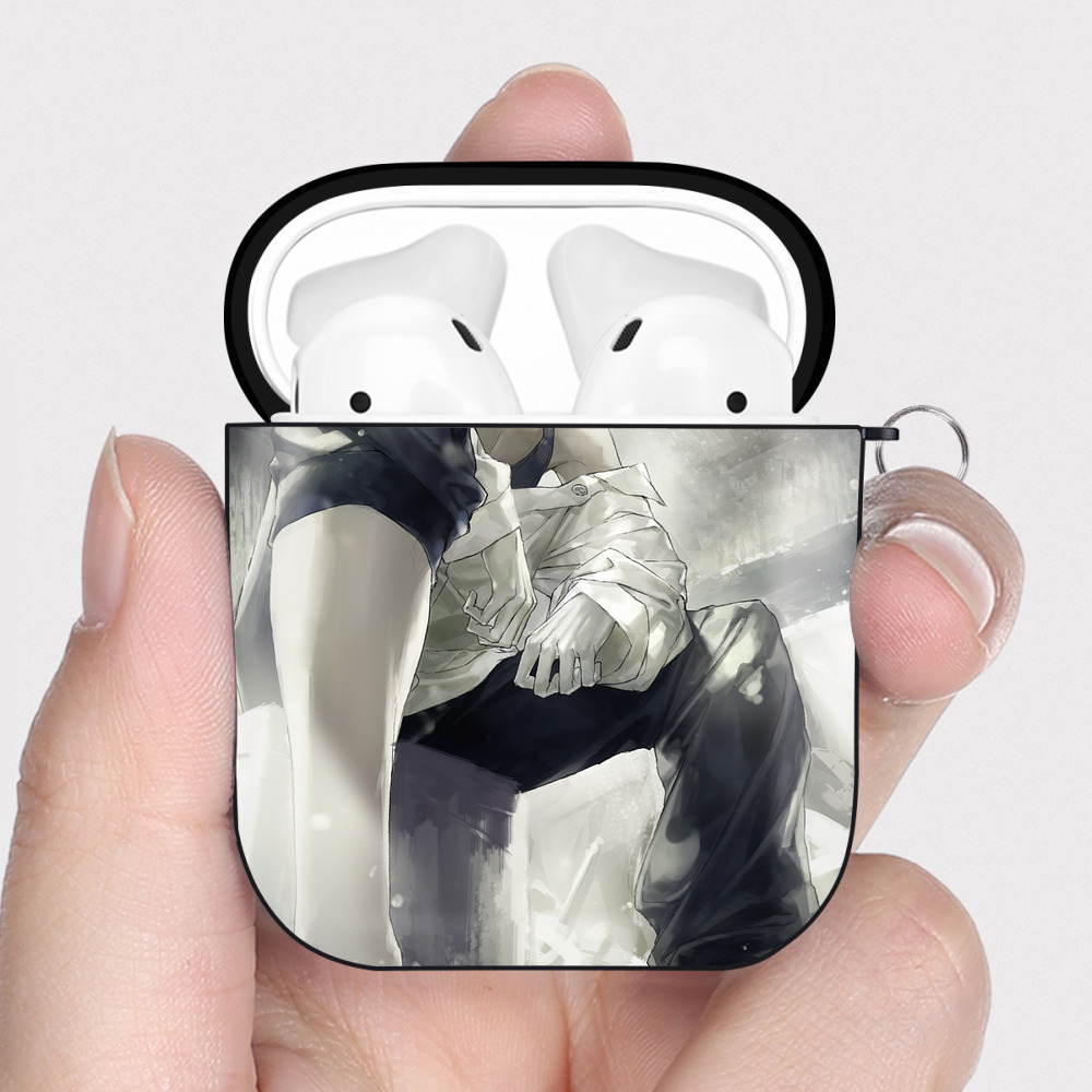 （画像用） 東京リベンジャーズ Tokyo Revengers AirPods 第2世代保護ケース ハードシェル ブラック 耐衝撃・防指紋・カラビナ付き