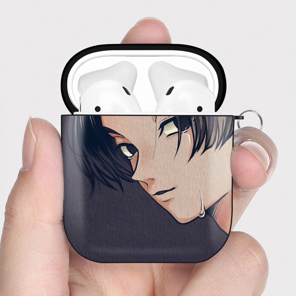 （画像用） 東京リベンジャーズ Tokyo Revengers AirPods 第2世代保護ケース ハードシェル ブラック 耐衝撃・防指紋・カラビナ付き