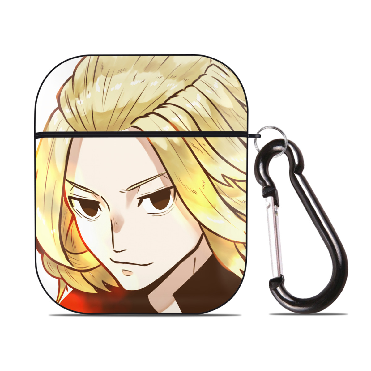 （画像用） 東京リベンジャーズ Tokyo Revengers AirPods 第2世代保護ケース ハードシェル ブラック 耐衝撃・防指紋・カラビナ付き