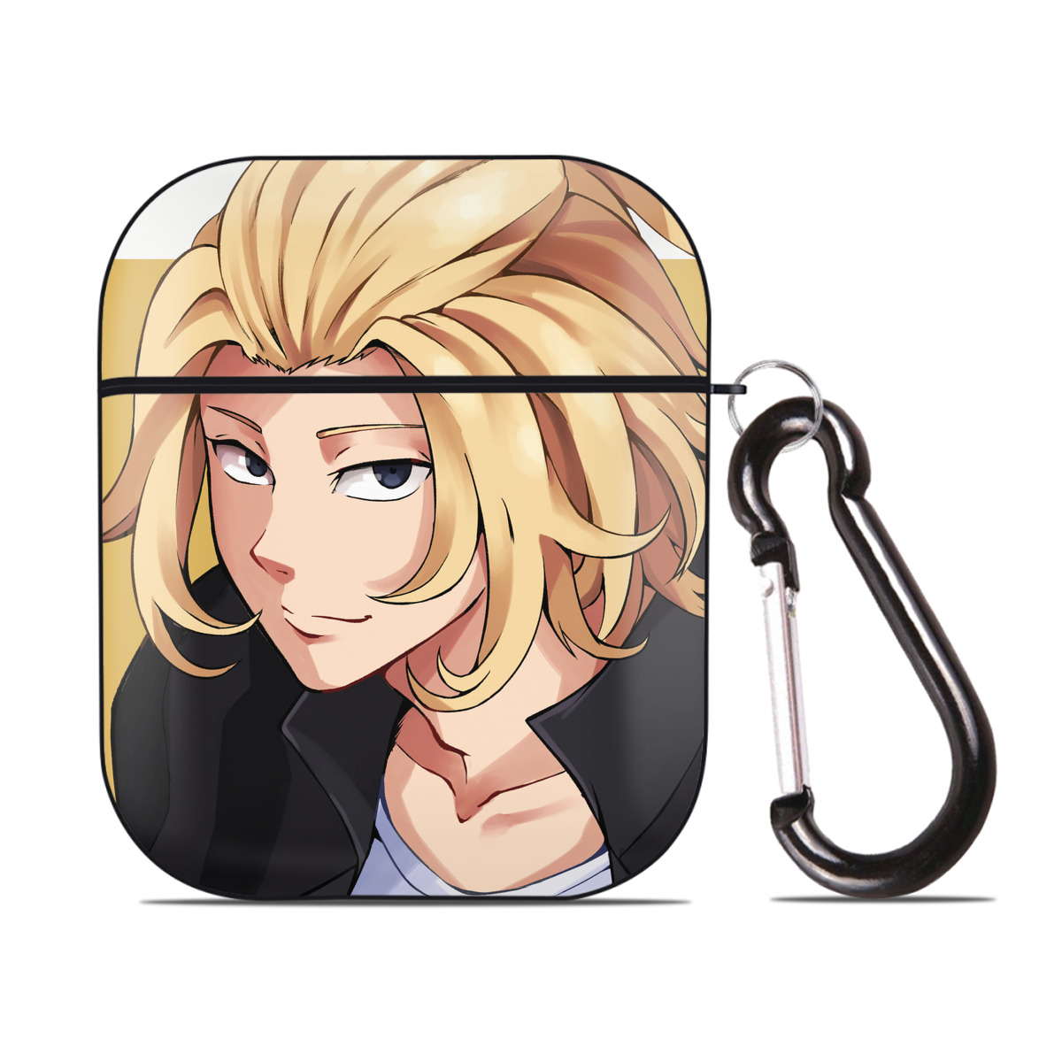 （画像用） 東京リベンジャーズ Tokyo Revengers AirPods 第2世代保護ケース ハードシェル ブラック 耐衝撃・防指紋・カラビナ付き
