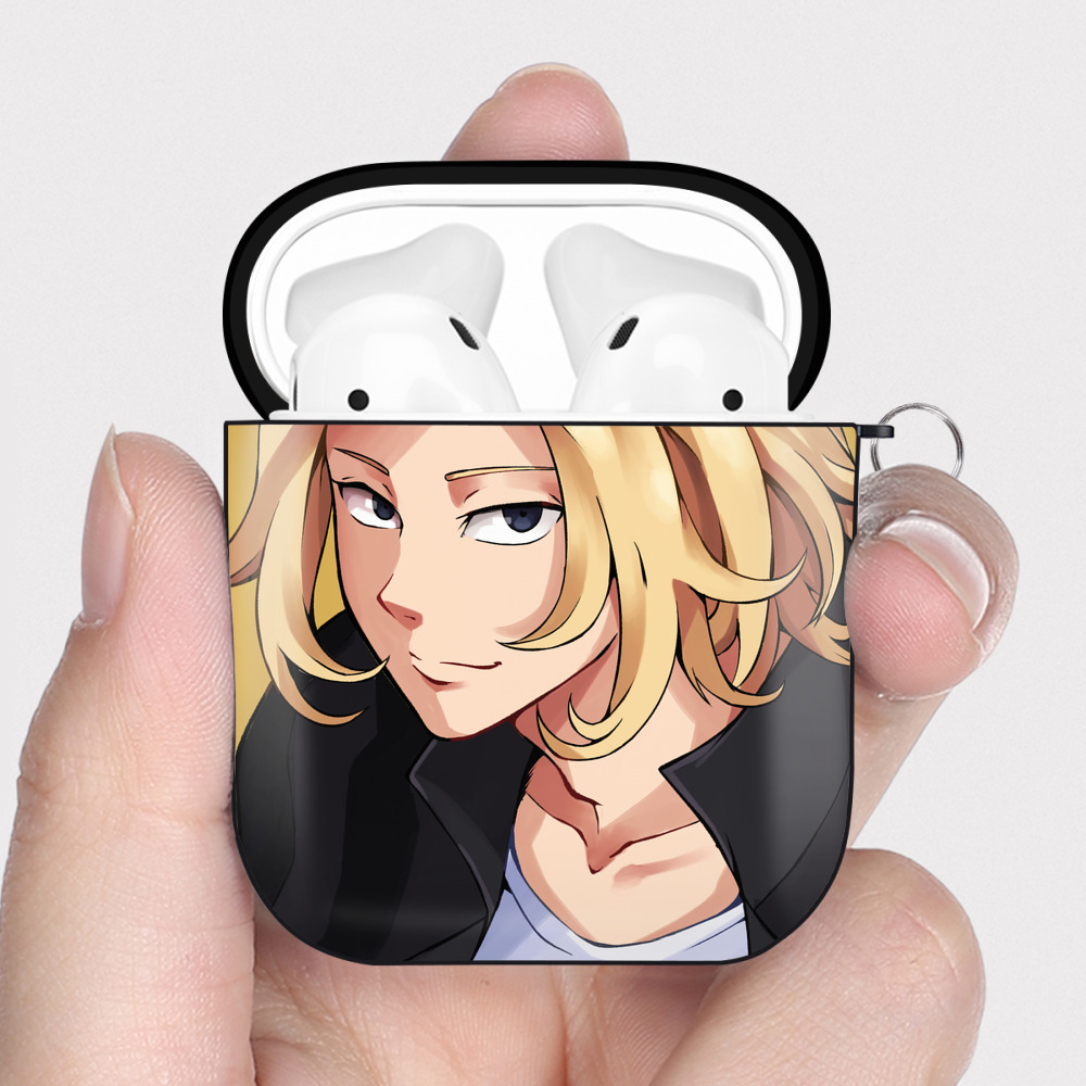 （画像用） 東京リベンジャーズ Tokyo Revengers AirPods 第2世代保護ケース ハードシェル ブラック 耐衝撃・防指紋・カラビナ付き
