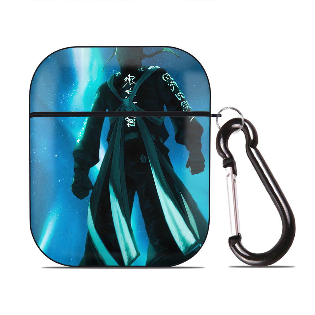 （画像用） 東京リベンジャーズ Tokyo Revengers AirPods 第2世代保護ケース ハードシェル ブラック 耐衝撃・防指紋・カラビナ付き