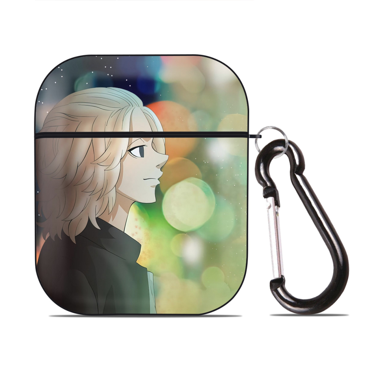（画像用） 東京リベンジャーズ Tokyo Revengers AirPods 第2世代保護ケース ハードシェル ブラック 耐衝撃・防指紋・カラビナ付き