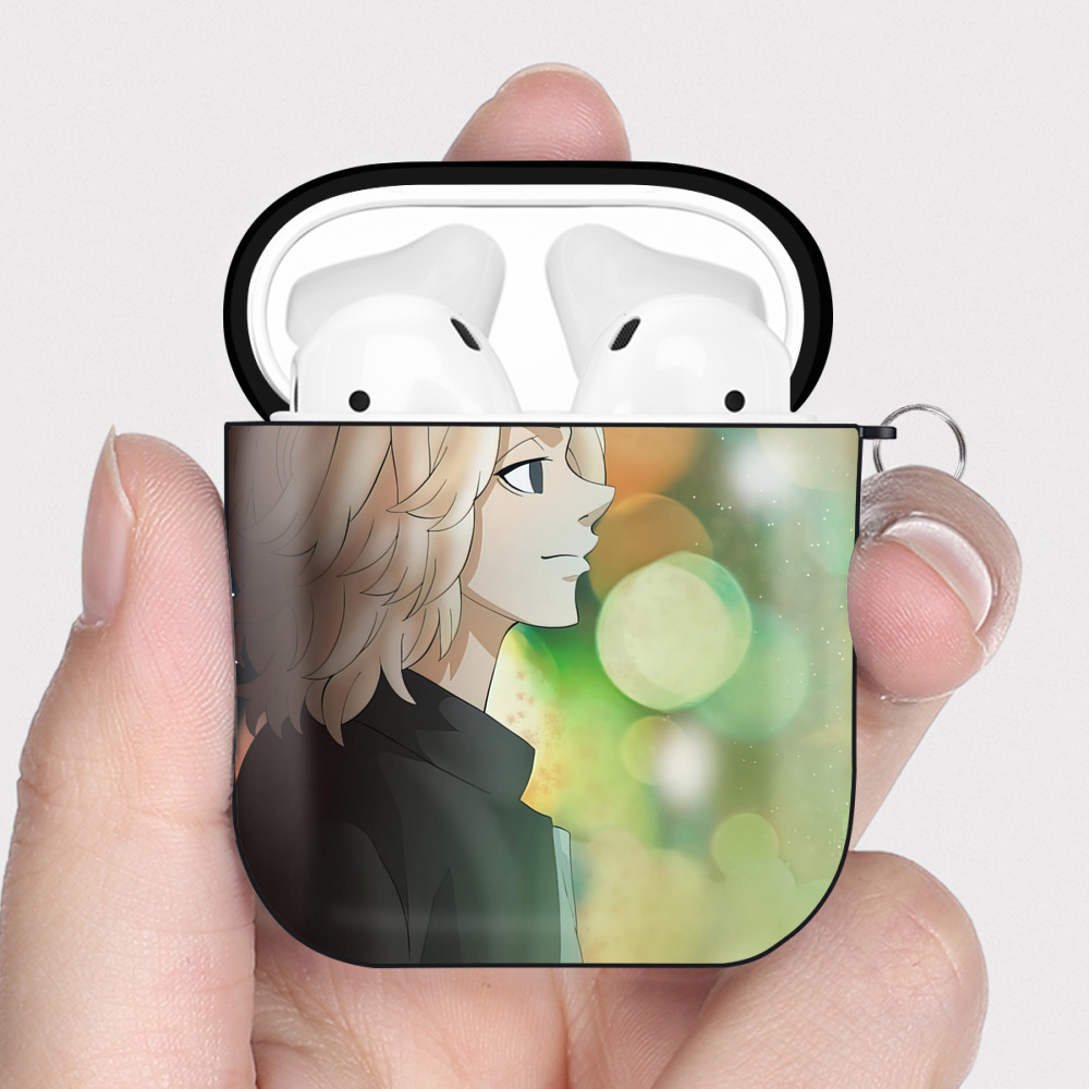 （画像用） 東京リベンジャーズ Tokyo Revengers AirPods 第2世代保護ケース ハードシェル ブラック 耐衝撃・防指紋・カラビナ付き