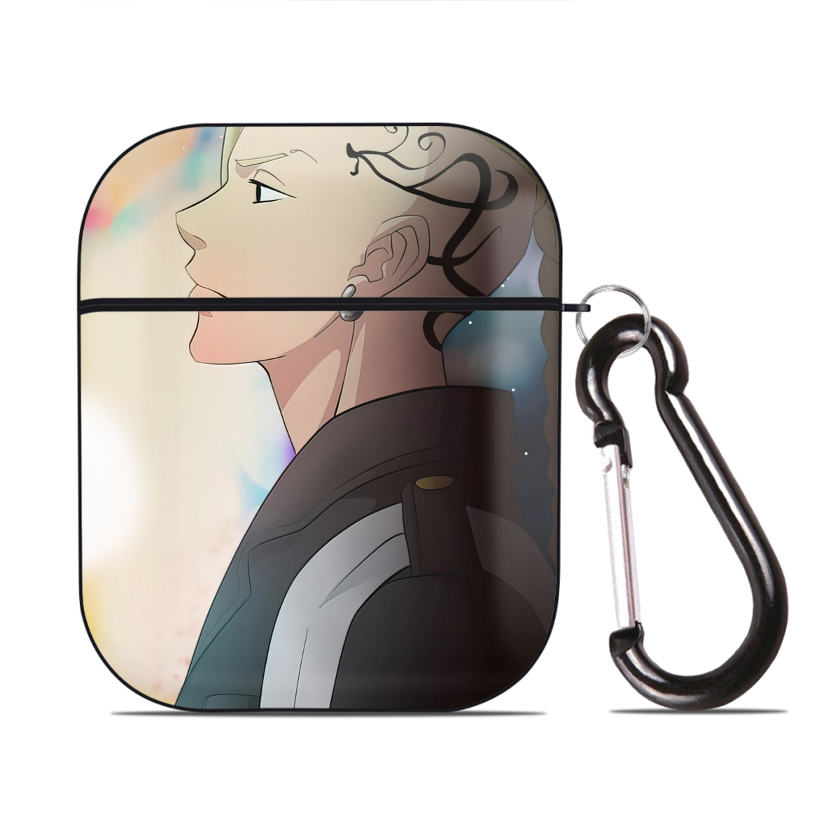 （画像用） 東京リベンジャーズ Tokyo Revengers AirPods 第2世代保護ケース ハードシェル ブラック 耐衝撃・防指紋・カラビナ付き