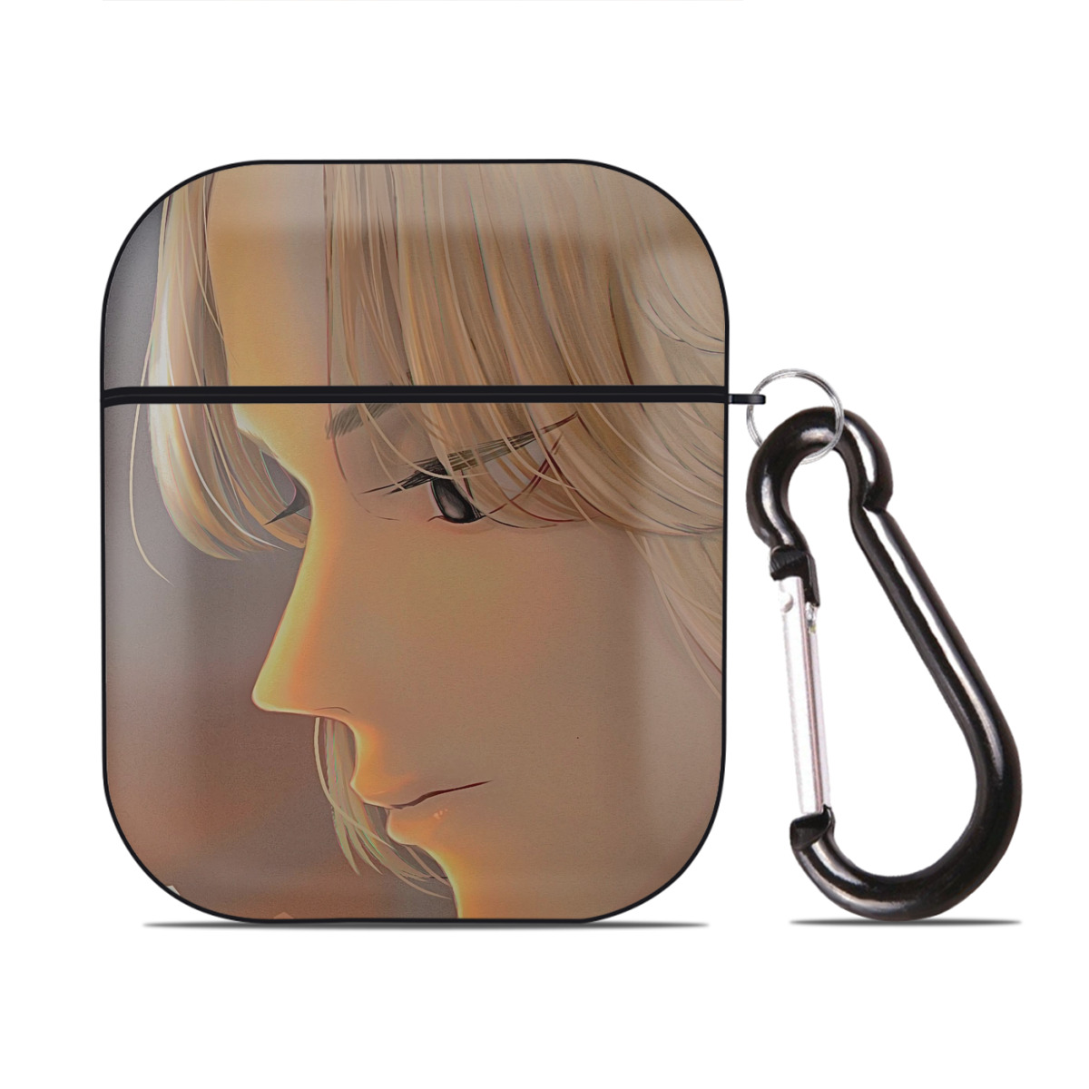 （画像用） 東京リベンジャーズ Tokyo Revengers AirPods 第2世代保護ケース ハードシェル ブラック 耐衝撃・防指紋・カラビナ付き
