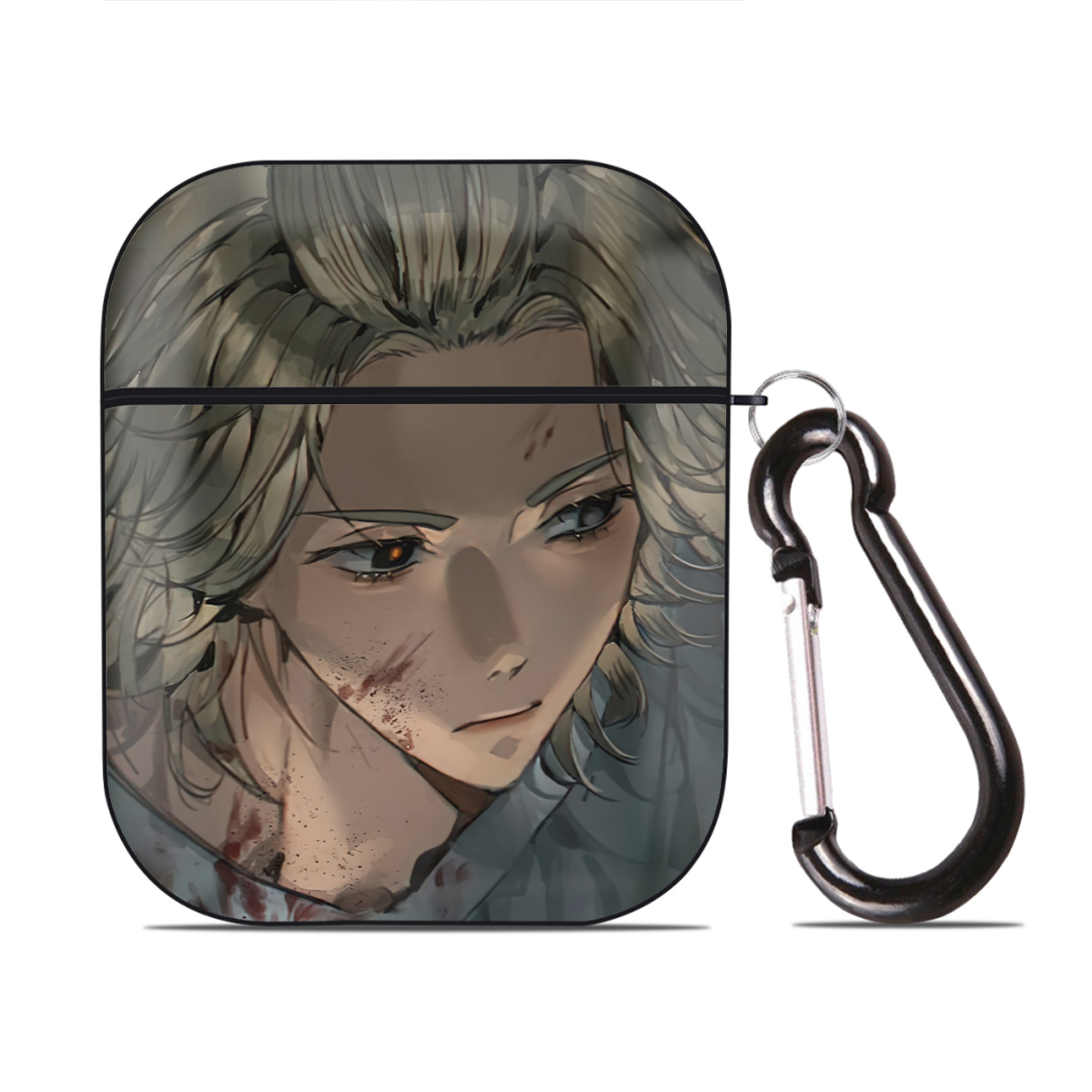 （画像用） 東京リベンジャーズ Tokyo Revengers AirPods 第2世代保護ケース ハードシェル ブラック 耐衝撃・防指紋・カラビナ付き